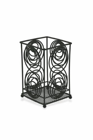 PORTAUTENSILI IN METALLO PER TAVOLA LAVANDINO 11X11X7 CM COLORE NERO