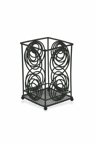 PORTAUTENSILI IN METALLO PER TAVOLA LAVANDINO 11X11X7 CM COLORE NERO