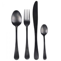 SET 16 POSATE 5TH AVENUE IN COLORE NERO SATINATO