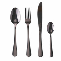 SET 16 POSATE 5TH AVENUE IN COLORE NERO LUCIDO