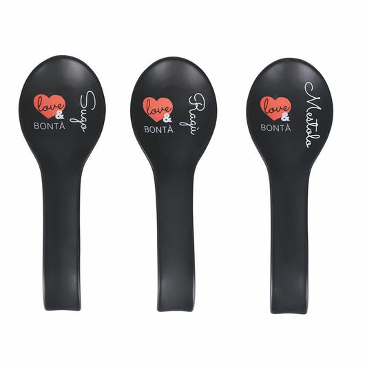 POGGIAMESTOLO LOVE BONTA' NERO 31X11 CM CON SCRITTA ASSORTITA