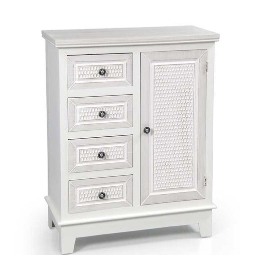 ELEGANT MOBILE CON ANTA E 4 CASSETTI 66X32X84 CM COLORE BIANCO