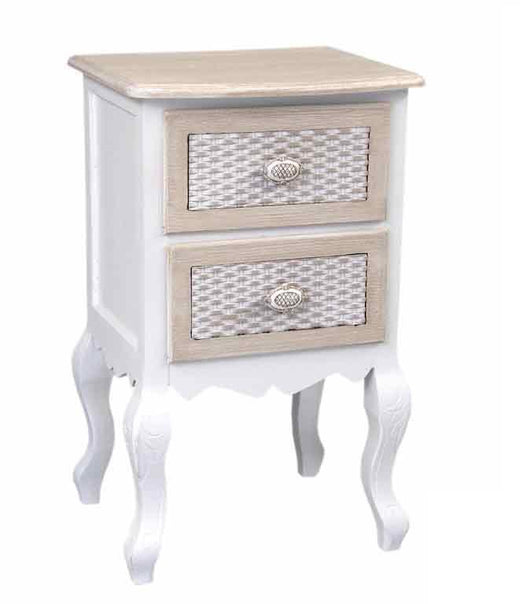 CHARM COMODINO A 2 CASSETTI 40 X 32 X 67 CM COLORE BIANCO E CREMA