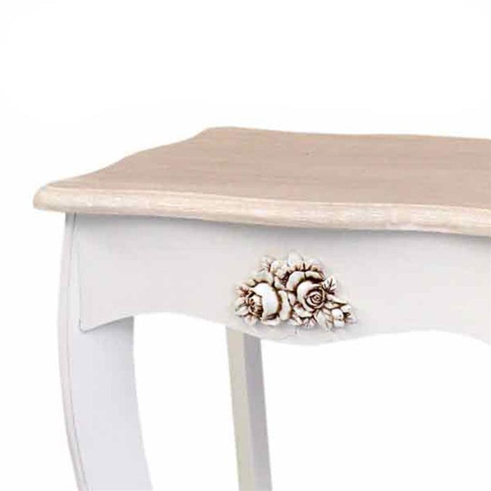 COMODINO CHARM CON RIPIANO CREMA 40 X30X70CM IN VOLORE BIANCO