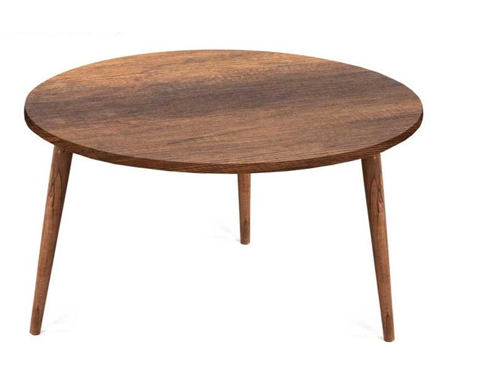 TABLE TAVOLINO TONDO DA CAFFÈ CON PIANO IN LEGNO DA 75 CM