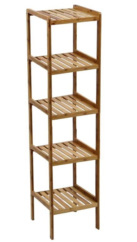 BAMBOO SCAFFALE NATURAL A 5 RIPIANI 34 X 33 X 140 CM LEGNO NATURALE