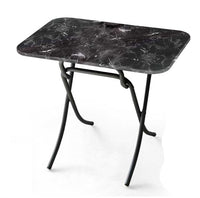 MUMBAI TAVOLO PIEGHEVOLE EFFETTO MARMO 110 X 70 X 75 CM COLORE NERO