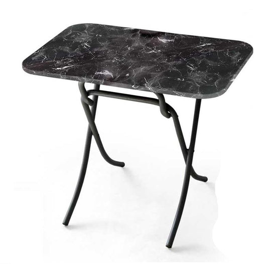 MUMBAI TAVOLO PIEGHEVOLE EFFETTO MARMO 110 X 70 X 75 CM COLORE NERO