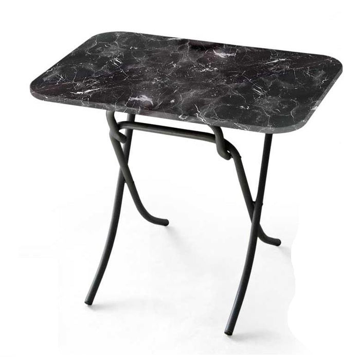 MUMBAI TAVOLO PIEGHEVOLE EFFETTO MARMO 110 X 70 X 75 CM COLORE NERO