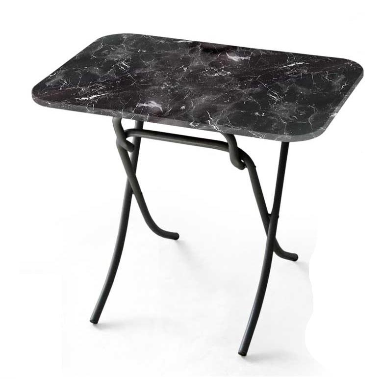 MUMBAI TAVOLO PIEGHEVOLE EFFETTO MARMO 110 X 70 X 75 CM COLORE NERO