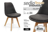 SEDIA OSLO IN TESSUTO CON SEDUTA IMBOTTITA 54 X 48 X 84 CM COLORE NERO