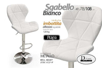 PRAGA SGABELLO CON DESIGN TRAPUNTATO 49 X 78 X 108 CM COLORE BIANCO
