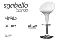 SGABELLO KIEV AD ALTEZZA REGOLABILE 81-102 CM IN COLORE BAINCO LUCIDO