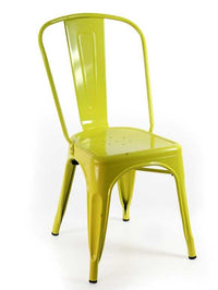 SEDIA METALLICA INDUSTRIAL IN ACCIAIO 51X44XH86 CM IN COLORE GIALLO