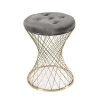 SGABELLO LISBONA IN METALLO CON SEDUTA IMBOTTITA Ø 35 X 47 CM GRIGIO