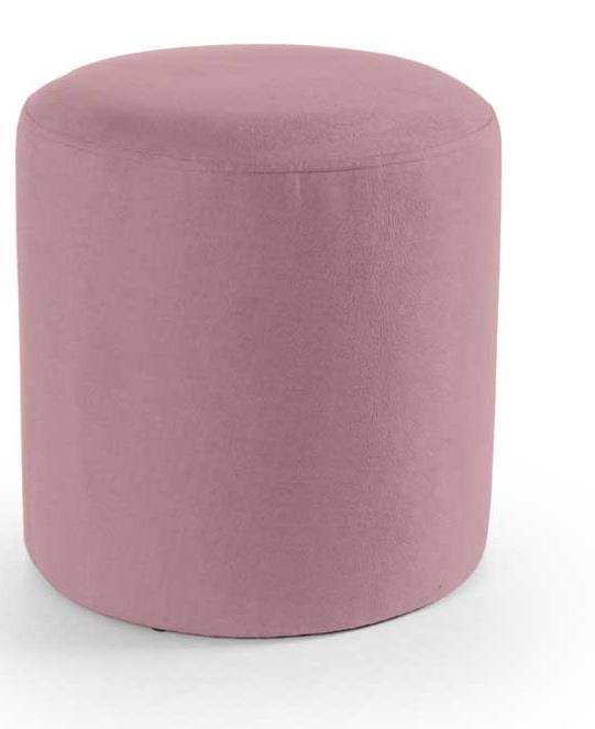 ELVAN POUF TONDO CON EFFETTO VELLUTO 40XH40 CM IN COLORE ROSA