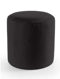 ELVAN POUF TONDO CON EFFETTO VELLUTO 40XH40 CM IN COLORE NERO