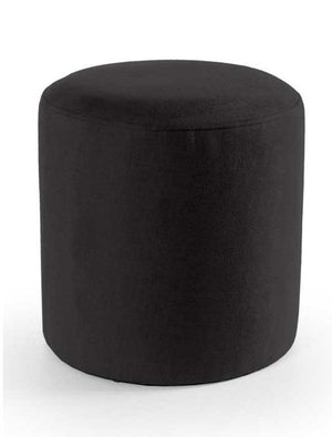 ELVAN POUF TONDO CON EFFETTO VELLUTO 40XH40 CM IN COLORE NERO