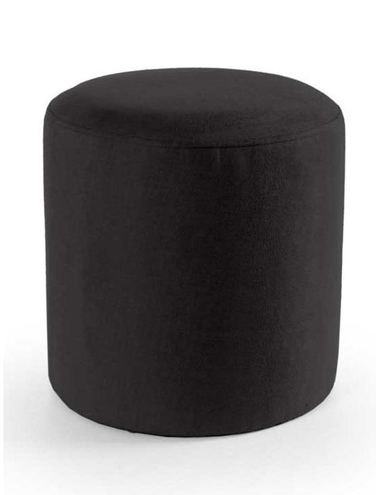 ELVAN POUF TONDO CON EFFETTO VELLUTO 40XH40 CM IN COLORE NERO