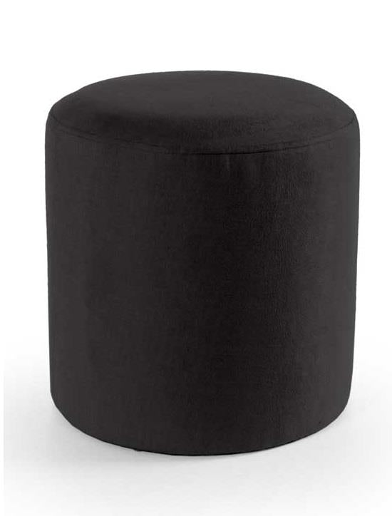 ELVAN POUF TONDO CON EFFETTO VELLUTO 40XH40 CM IN COLORE NERO
