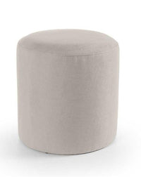 ELVAN POUF TONDO CON EFFETTO VELLUTO 40XH40 CM IN COLORE CREMA
