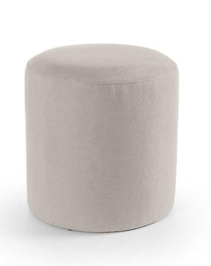 ELVAN POUF TONDO CON EFFETTO VELLUTO 40XH40 CM IN COLORE CREMA