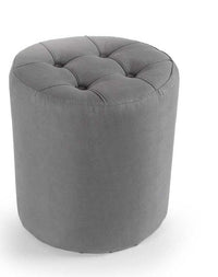 POUF IN VELLUTO CON EFFETTO TRAPUNTATO 40XH43 CM IN COLORE GRIGIO