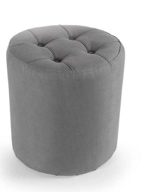 POUF IN VELLUTO CON EFFETTO TRAPUNTATO 40XH43 CM IN COLORE GRIGIO