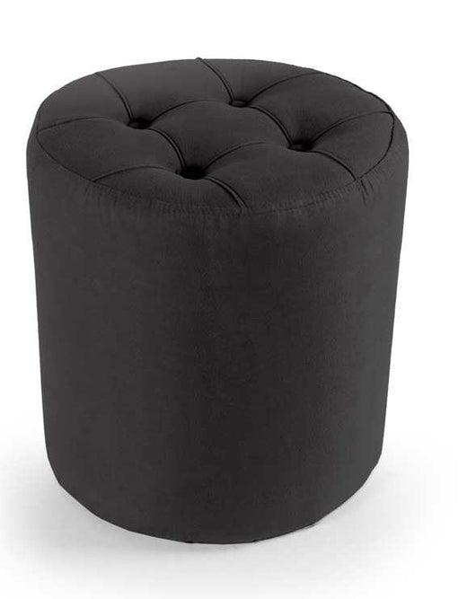 POUF IN VELLUTO CON EFFETTO TRAPUNTATO 40XH43 CM IN COLORE NERO