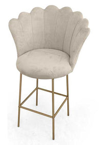 SGABELLO A FIORE CON SEDUTA IN VELLUTO 65X54XH104 CM COLORE BEIGE