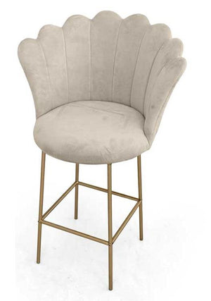 SGABELLO A FIORE CON SEDUTA IN VELLUTO 65X54XH104 CM COLORE BEIGE