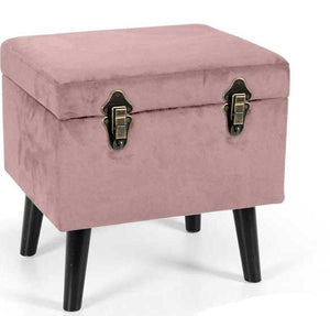 POUF CONTENITORE CON IMBOTTITURA IN VELLUTO 40 X 33 X H 40 CM COLORE ROSA