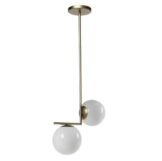 LAMPADARIO LIGHT IN METALLO CON 2 SFERE 38 X 18 X 72 CM COLORE ORO