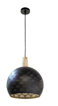 LAMPADARIO TONDO IN METALLO 30 X 106 CM IN COLORE NERO E ORO