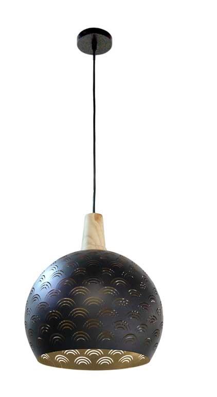 LAMPADARIO TONDO IN METALLO 30 X 106 CM IN COLORE NERO E ORO