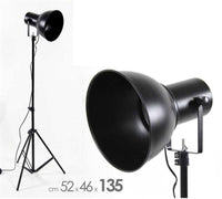 INDUSTRIAL LAMPADA A PIANTANA RICHIUDIBILE IN METALLO 52 X 46 X 135 CM  NERO