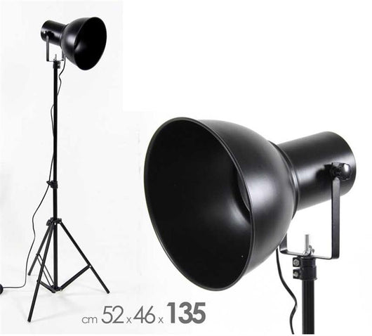 INDUSTRIAL LAMPADA A PIANTANA RICHIUDIBILE IN METALLO 52 X 46 X 135 CM  NERO