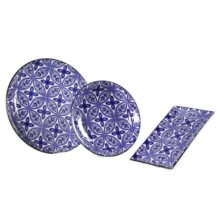 TOKYO SERVIZIO DI PIATTI DA 18 PEZZI IN CERAMICA COLORE BLU