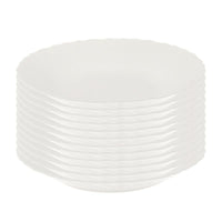 SET DI 12 PIATTI FONDI PRIMA IN VETRO TEMPERATO BIANCO DA 23 CM