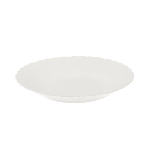 SET DI 12 PIATTI FONDI PRIMA IN VETRO TEMPERATO BIANCO DA 23 CM