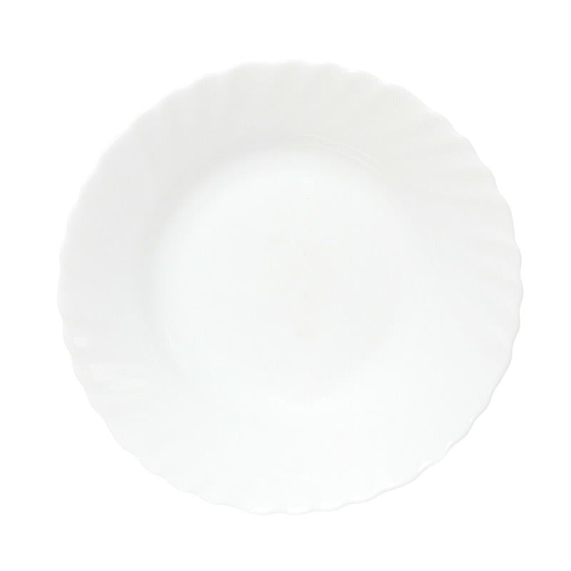 SET DI 12 PIATTI FONDI PRIMA IN VETRO TEMPERATO BIANCO DA 23 CM