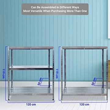 SCAFFALE IN METALLO MACISTE 120 X 50 X 234 H 5 PIANI KG 260 SENZA BULLONI