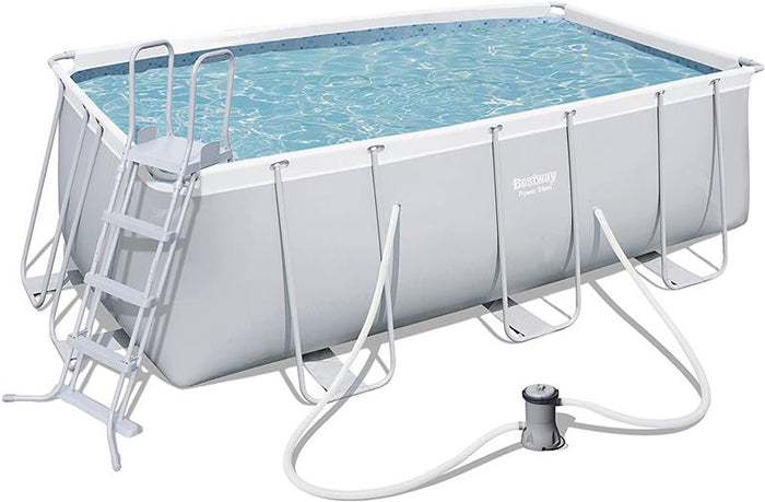 BESTWAY PISCINA FUORI TERRA POWER STEEL RETTANGOLARE 412 X 201 X 122 CM