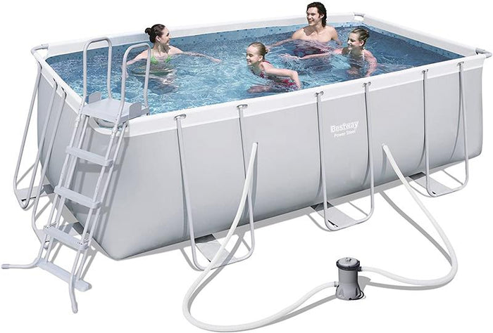 BESTWAY PISCINA FUORI TERRA POWER STEEL RETTANGOLARE 412 X 201 X 122 CM