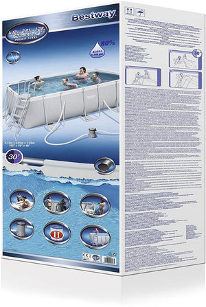 BESTWAY PISCINA FUORI TERRA POWER STEEL RETTANGOLARE 412 X 201 X 122 CM