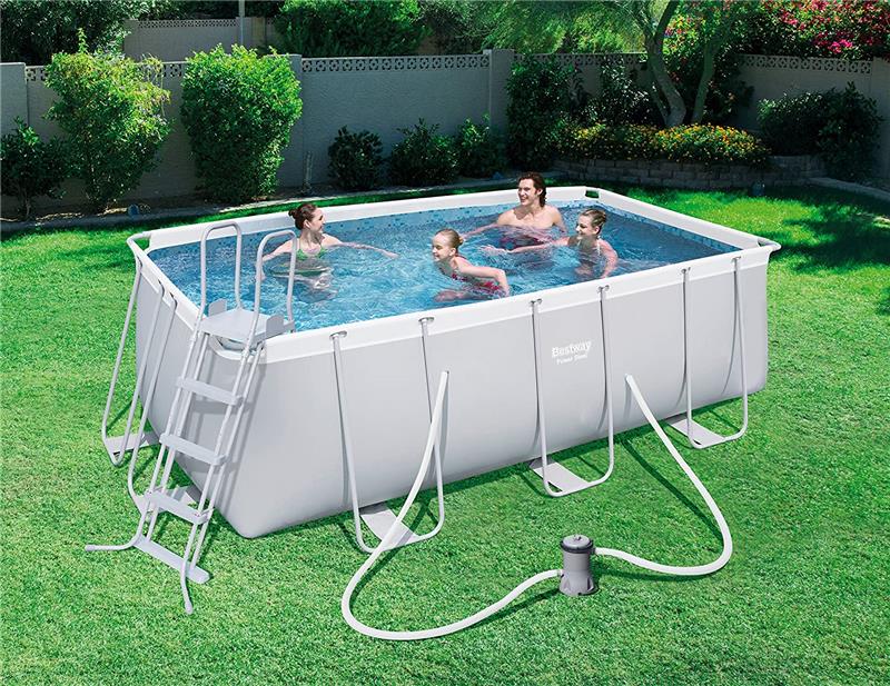 BESTWAY PISCINA FUORI TERRA POWER STEEL RETTANGOLARE 412 X 201 X 122 CM