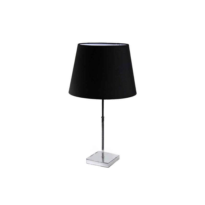 LAMPADA LUMETTO MODERNO CON BASE QUADRATA IN ACCIAIO E PARALUME NERO 30 X H 53 CM