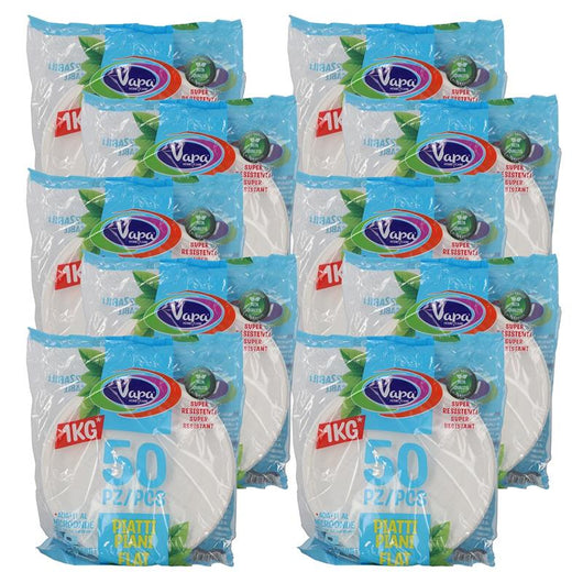 VAPA 500 PIATTI PIANI RIUTILIZZABILI SUPER RESISTENTI ADATTI AL MICROONDE