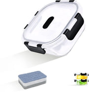 Boxe da pasti in vetro, contenitori alimentari a doppio strato, contenitori da cibo in vetro con coperchio - 520 ml, contenitori alimentari in vetro pratici, contenitori da frutta in vetro, contenitore da cibo in vetro con coperchio chiuso, libero da BPA