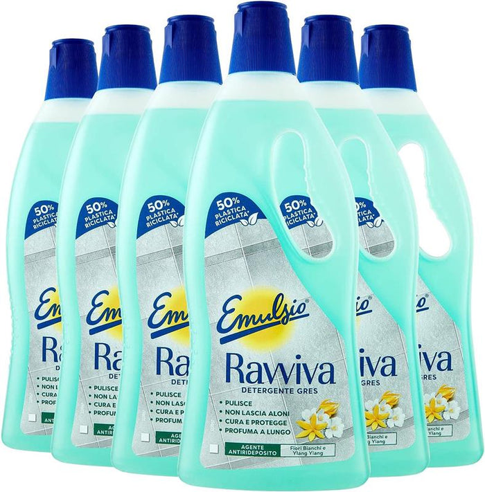 SET 6 EMULSIO DETERSIVO LIQUIDO PAVIMENTI 1LT RAVVIVA GRES